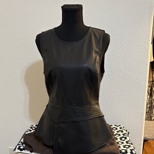 BCBG Black Sleeveless Peplum Fashion Top